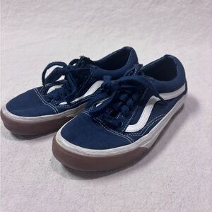 Vans Women's Dark Blue and White Sneakers